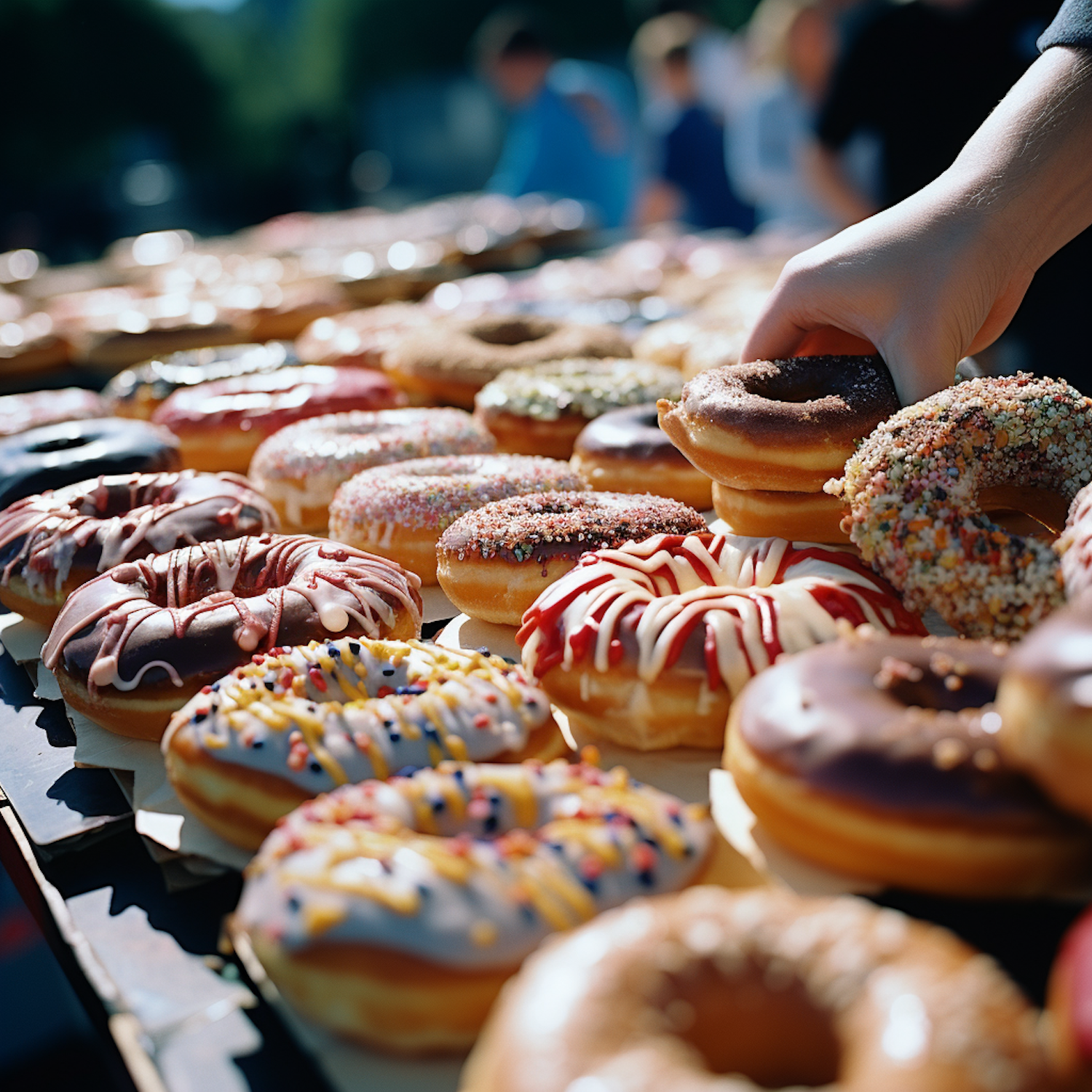 Tempting Array of Glazed Doughnuts