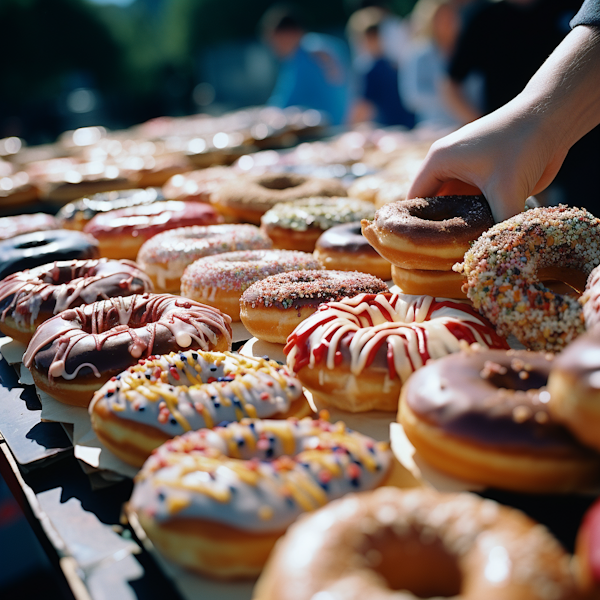 Tempting Array of Glazed Doughnuts