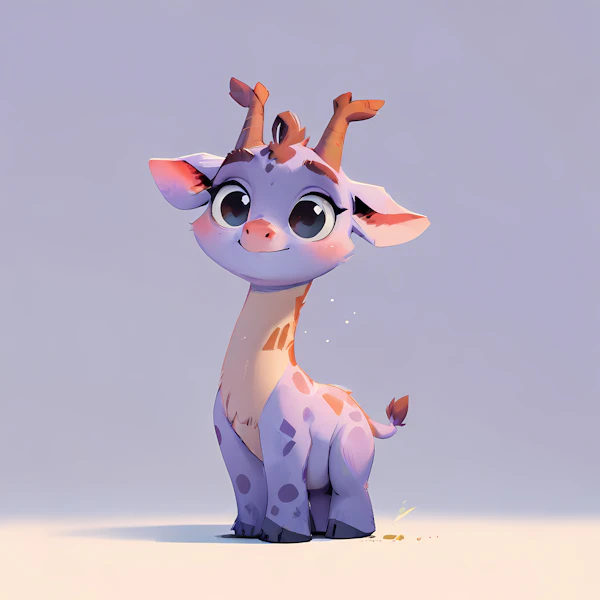 Charming Cartoon Giraffe