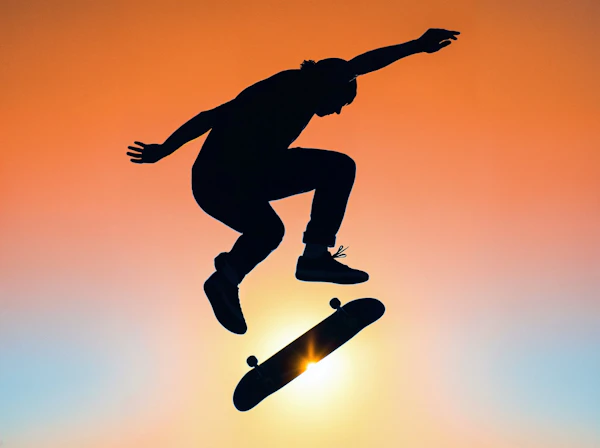 Skateboarder at Sunset