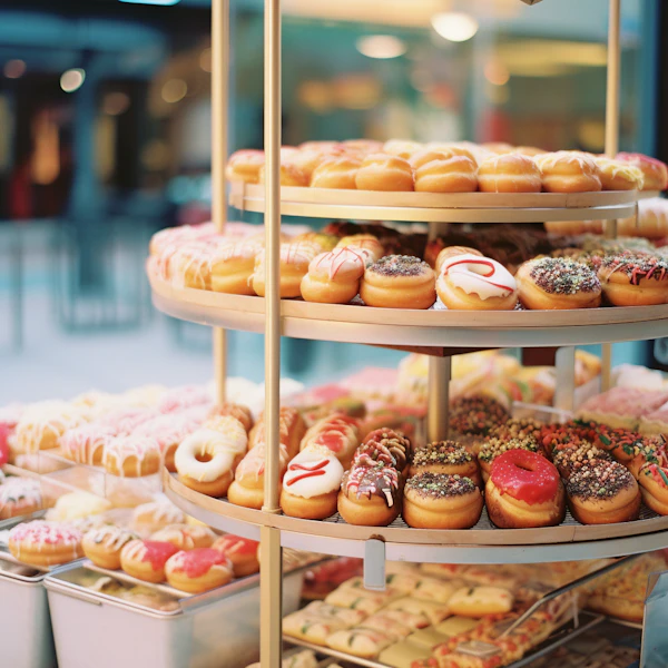 Colorful Donut Extravaganza Display
