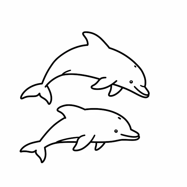 Dolphins Line Art