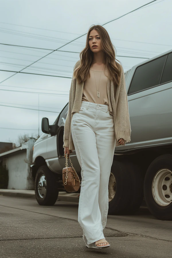 Contemplative Woman in Urban Setting