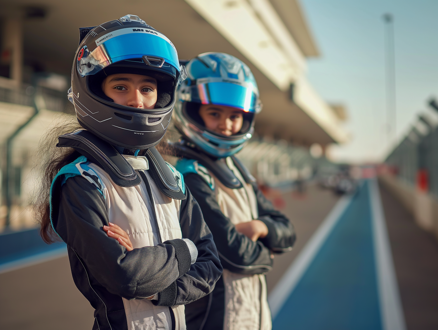 Young Female Go-Kart Racers