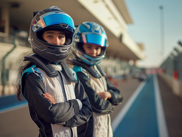 Young Female Go-Kart Racers