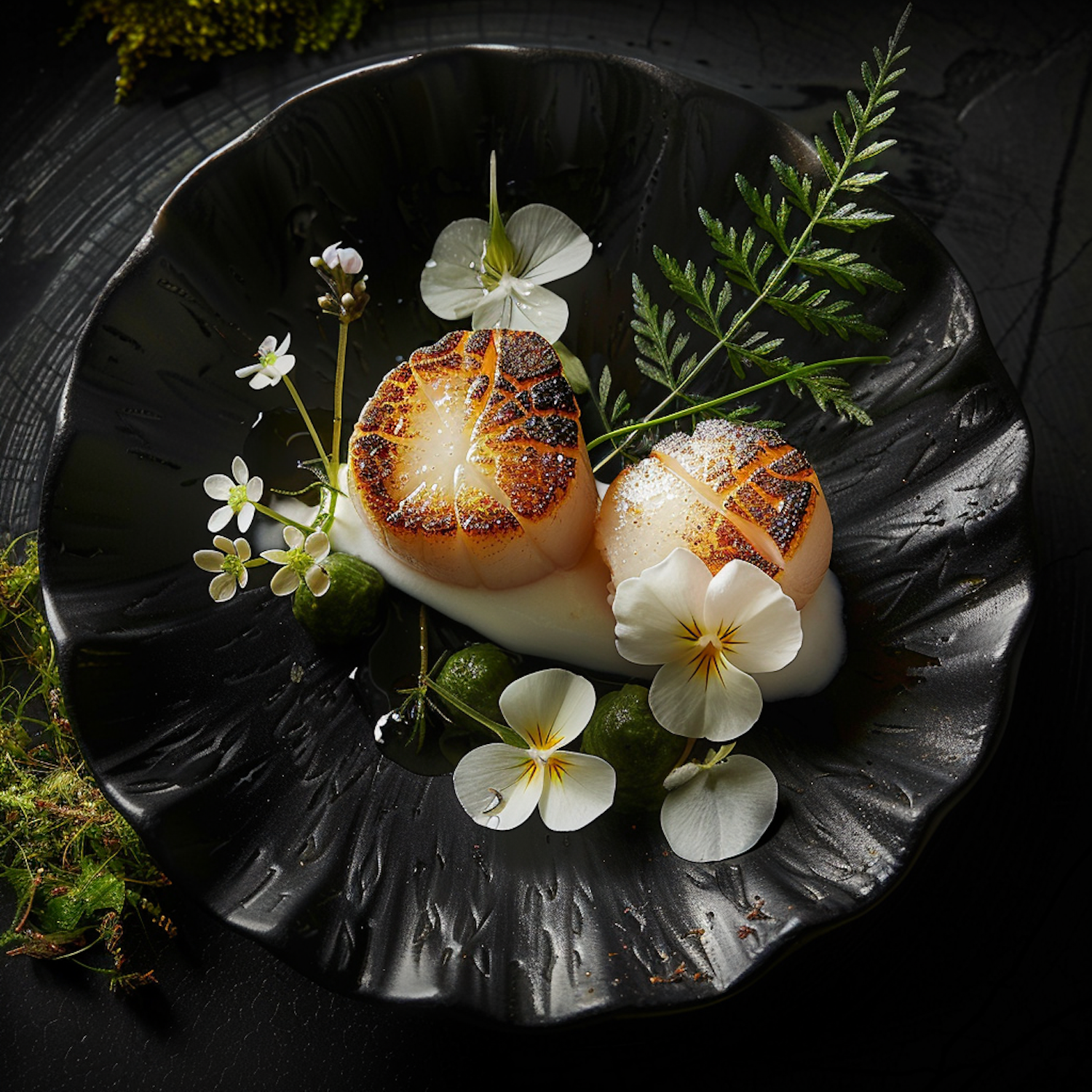 Elegant Seared Scallops Presentation