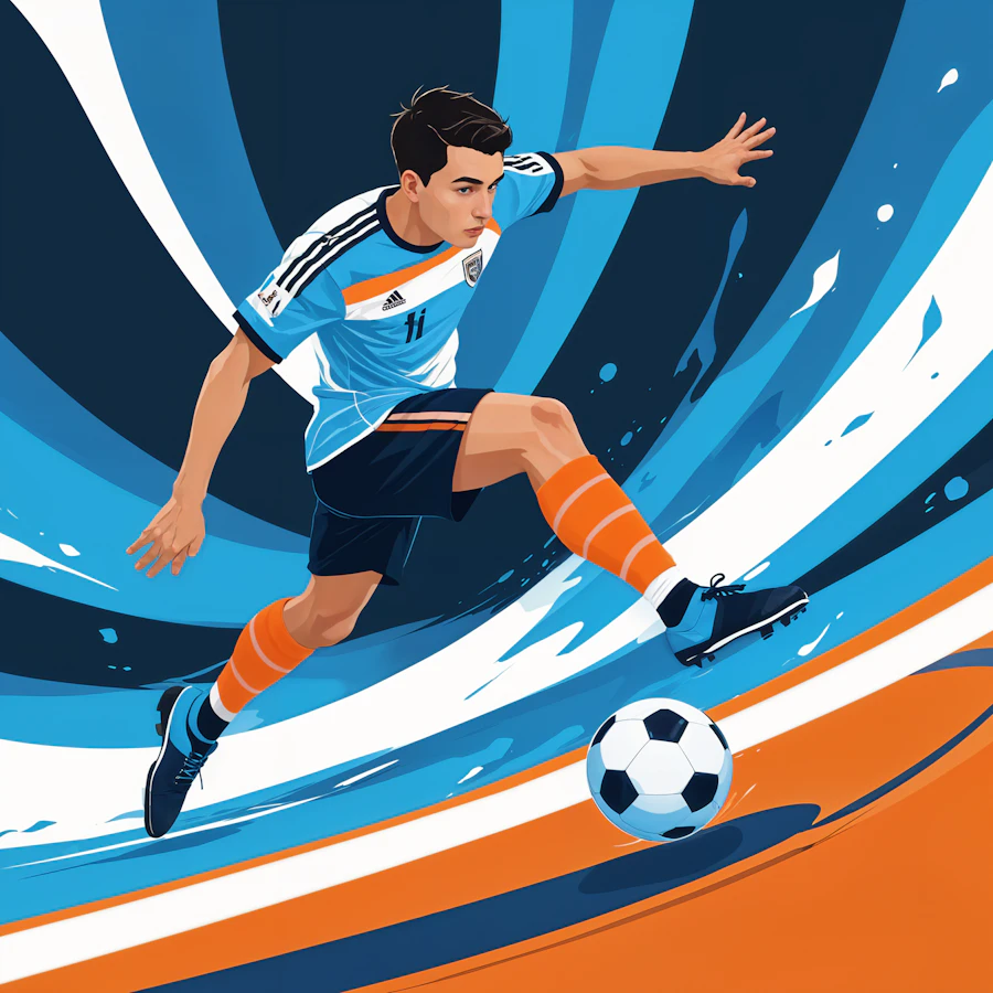 Dynamic Soccer Player Illustration