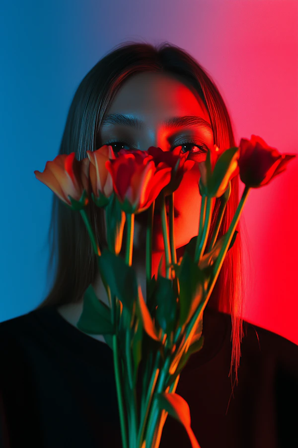 Woman with Roses
