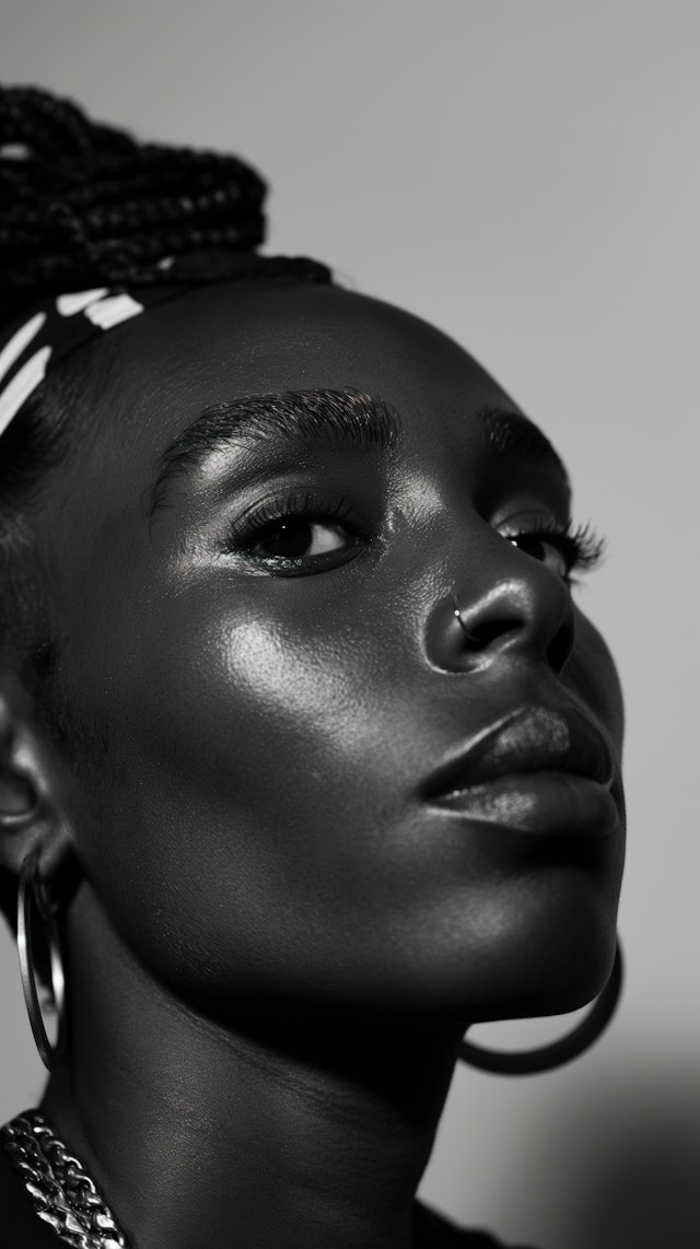 Contemplative Beauty in Black and White