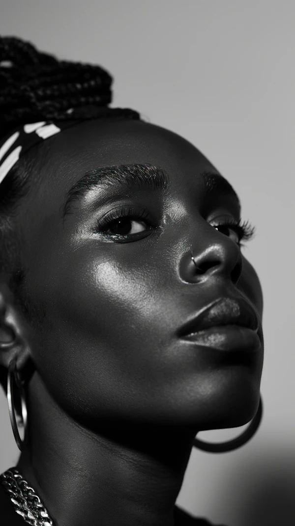 Contemplative Beauty in Black and White