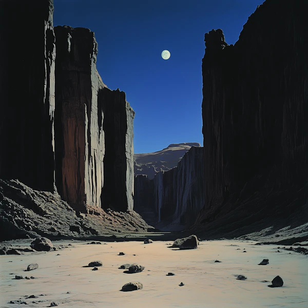 Moonlit Canyon Landscape