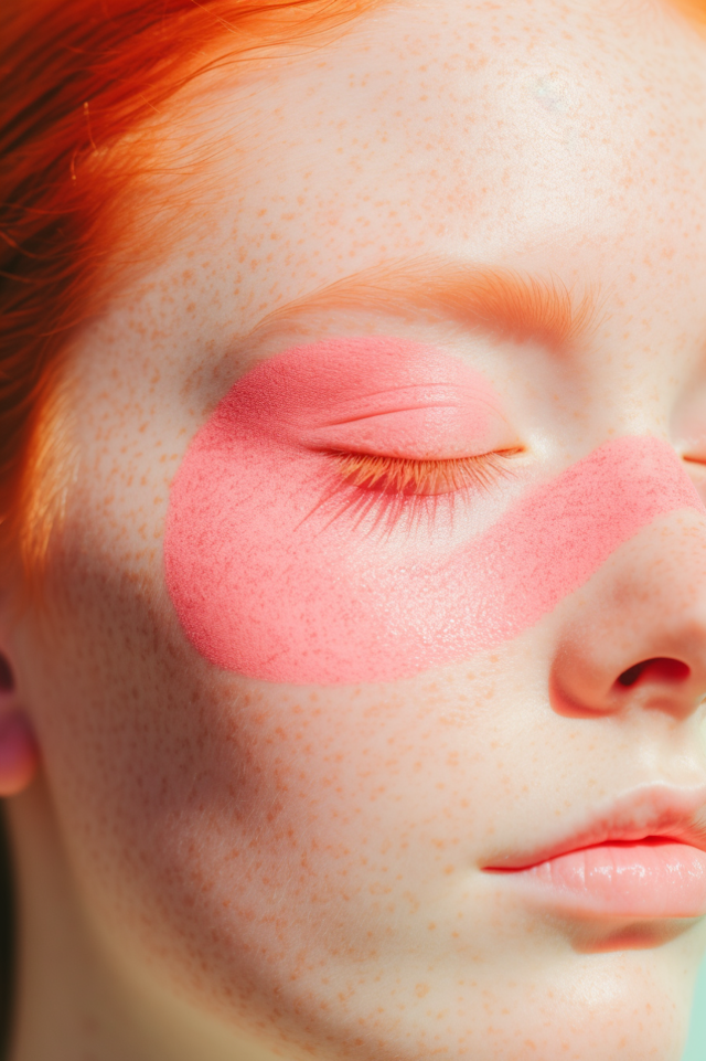 Serene Portrait of a Redheaded Dreamer with Pastel Accents