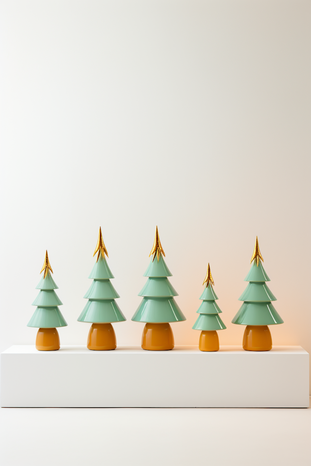 Minimalist Modern Christmas Trees Row