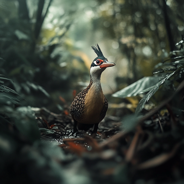 Striking Bird in Lush Environment