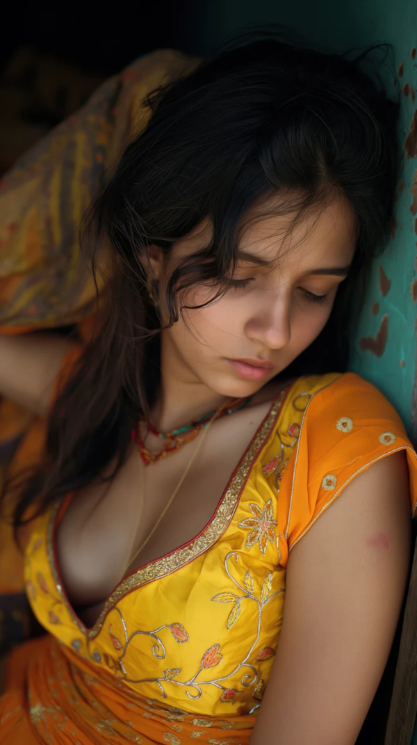Serene Woman in Yellow Dress