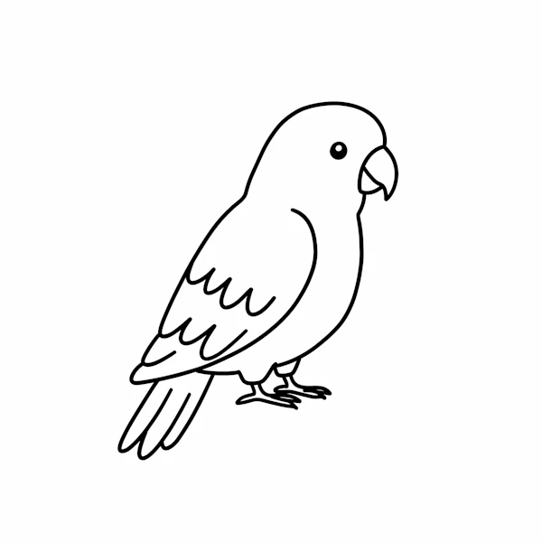 Parrot Line Drawing