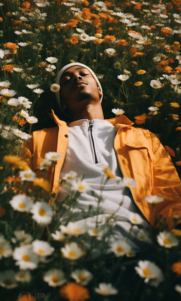 Tranquil Repose in Daisy Field