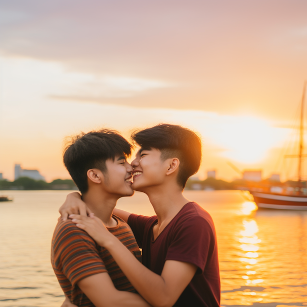 Intimate Sunset Embrace