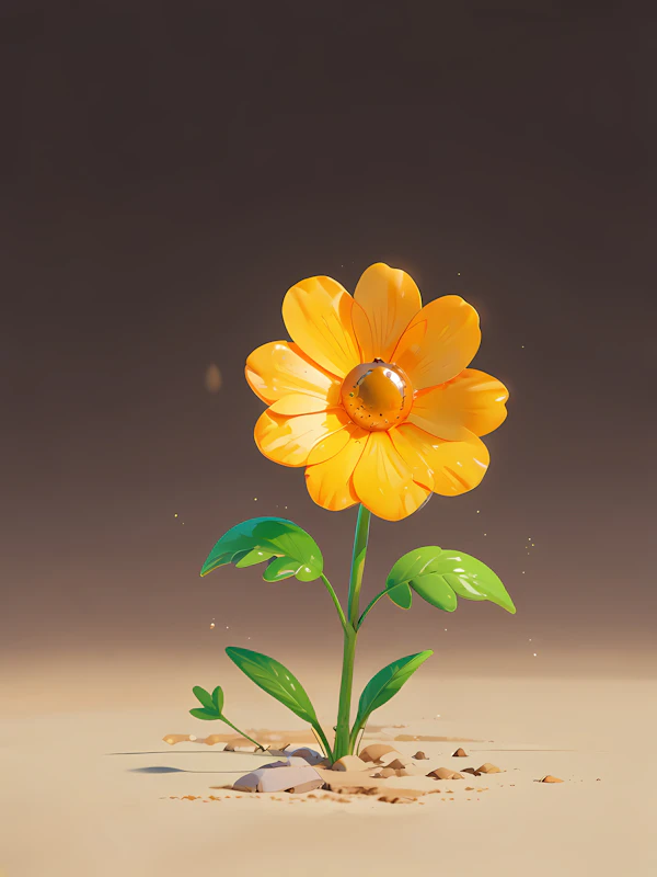Yellow Flower in Sand