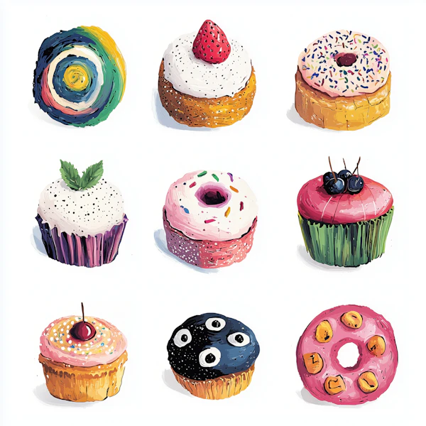 Colorful Dessert Grid