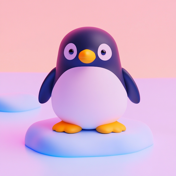 Stylized Cartoon Penguin Illustration