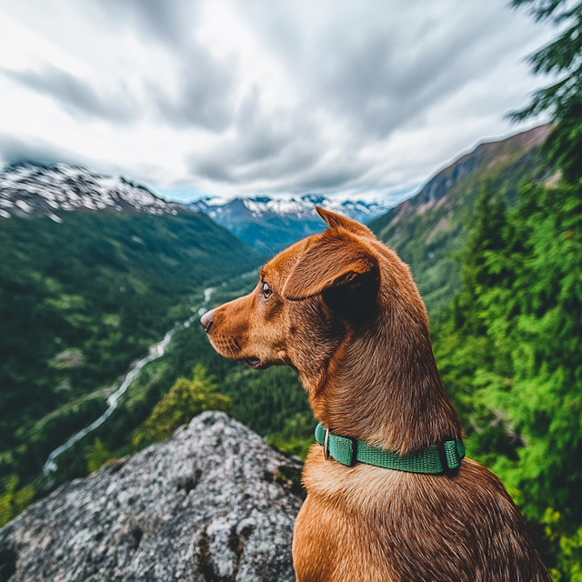 Dog Overlooking Valley