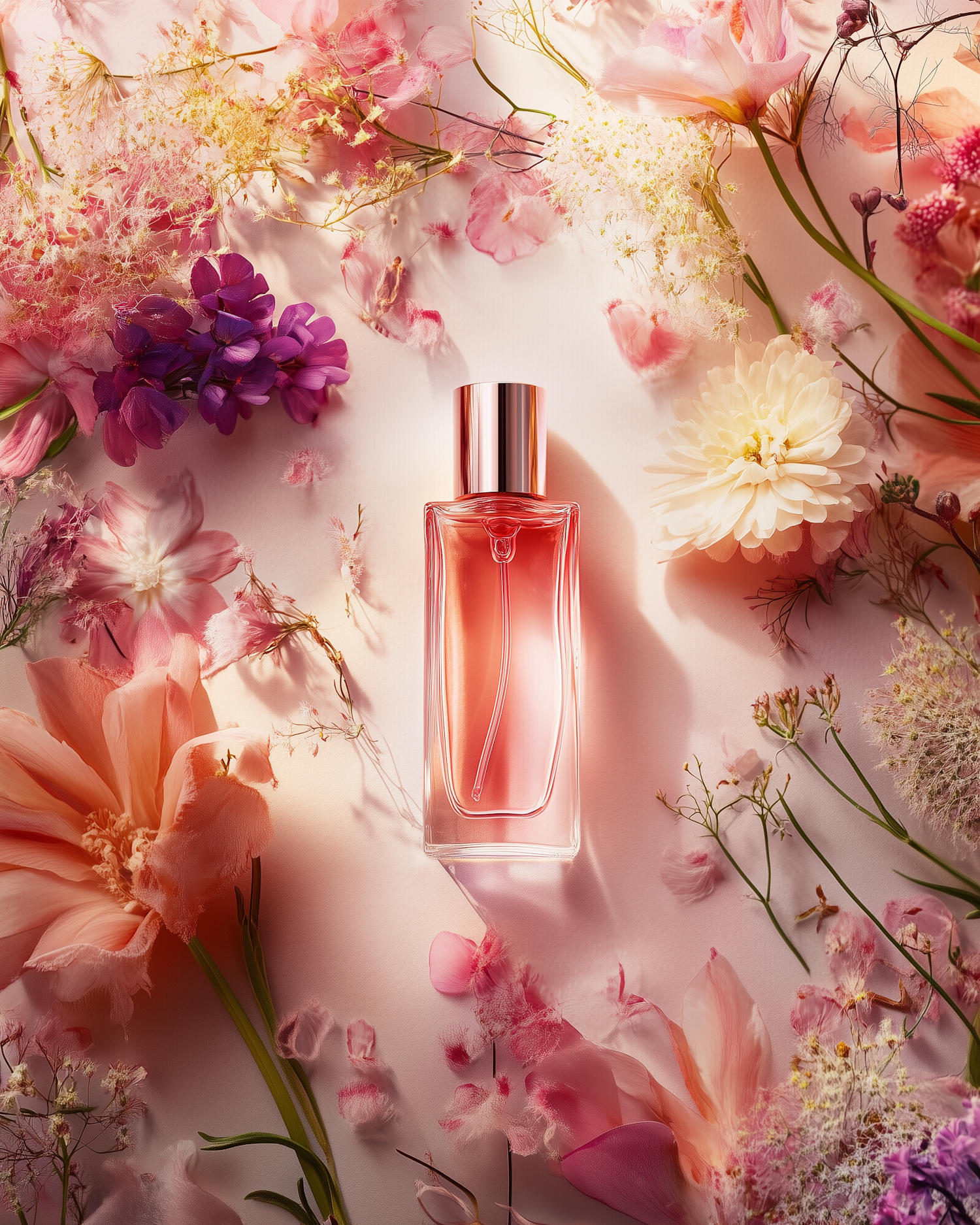 Perfume Bottle with Flowers