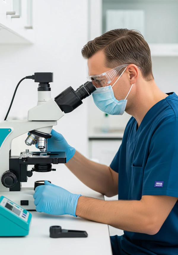 Scientist Using Microscope