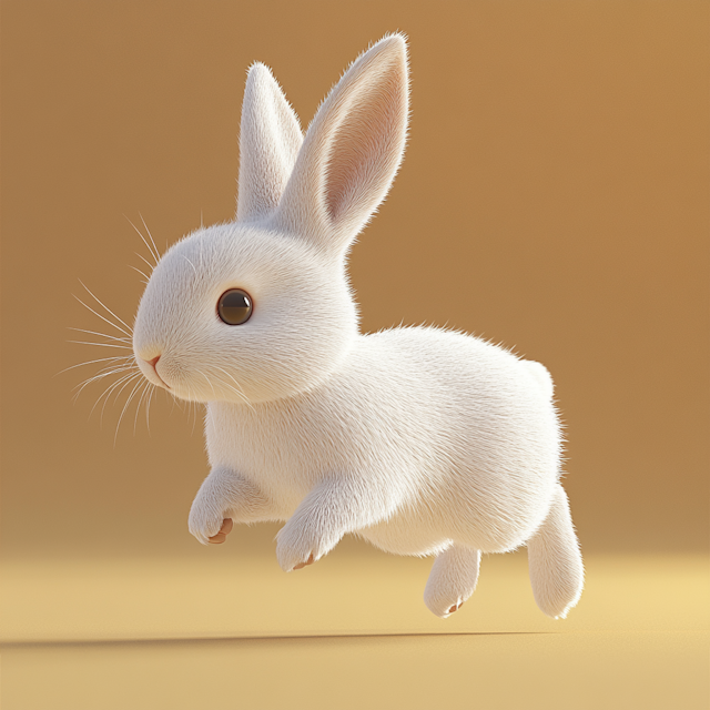 Jumping White Rabbit