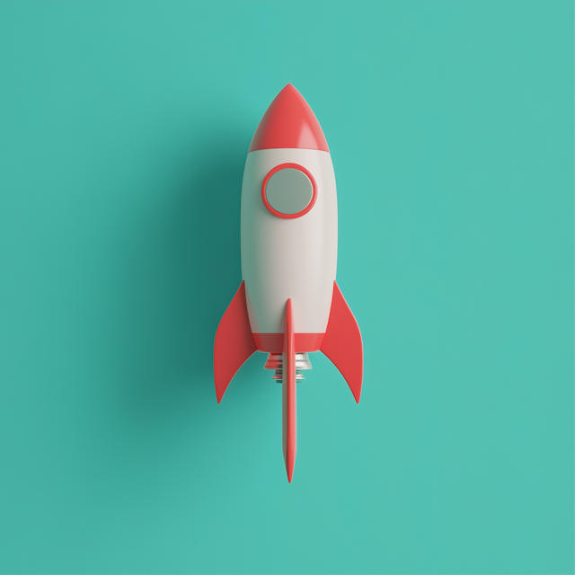 Simplistic 3D Rocket Illustration