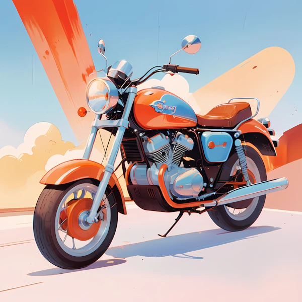 Retro Motorcycle Art