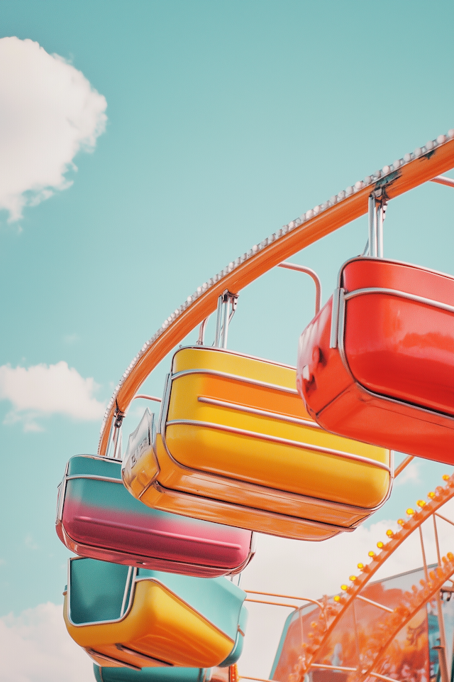 Vibrant Ferris Wheel at Amusement Park