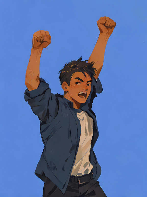 Excited Young Man