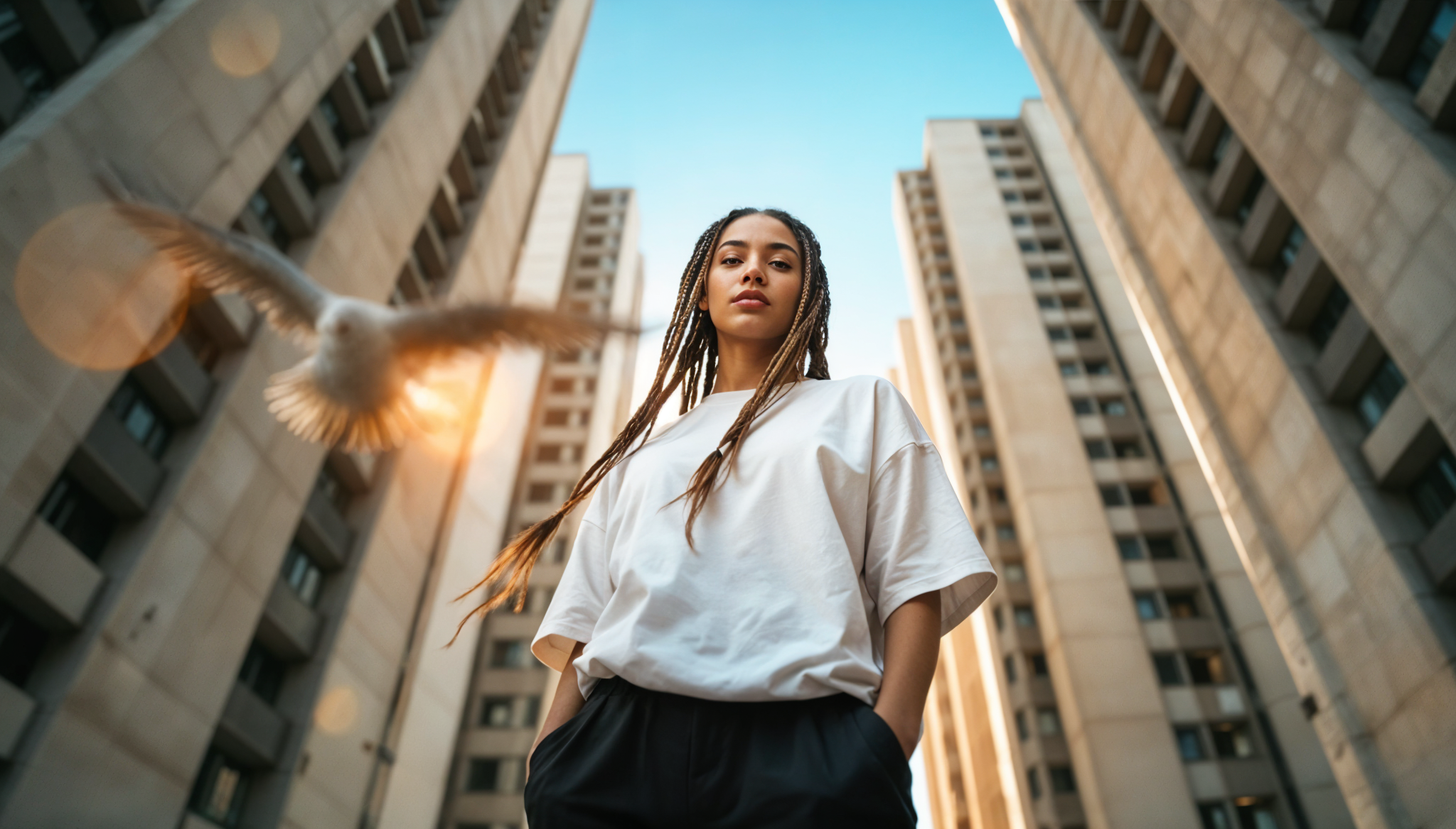 Urban Portrait with Bird