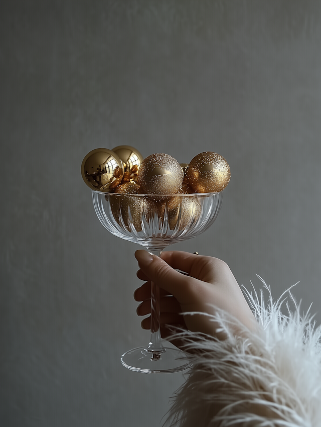 Elegant Hand with Gold Spheres