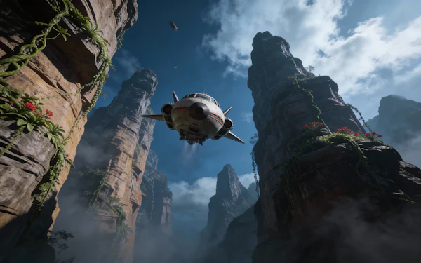 Futuristic Spacecraft Scene