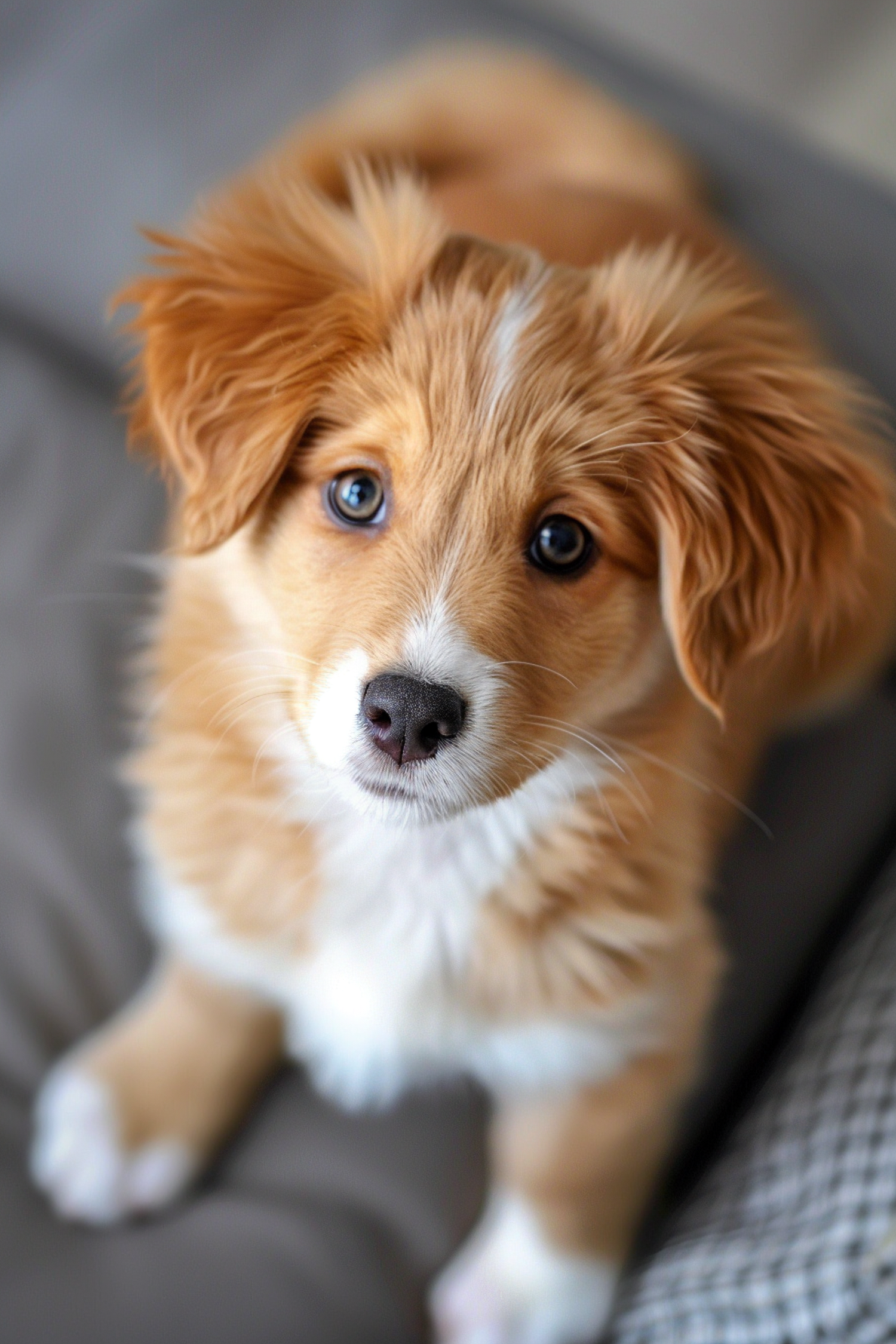 Fluffy Puppy with Heterochromia