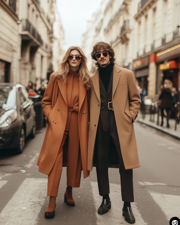 Stylish Duo on City Street