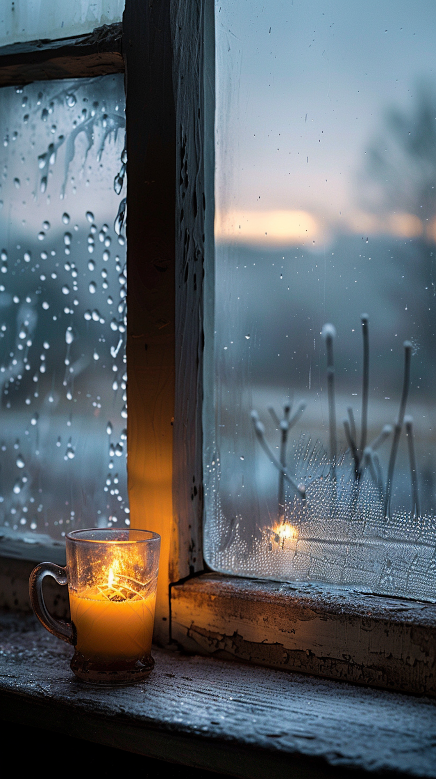 Serene Candlelit Window