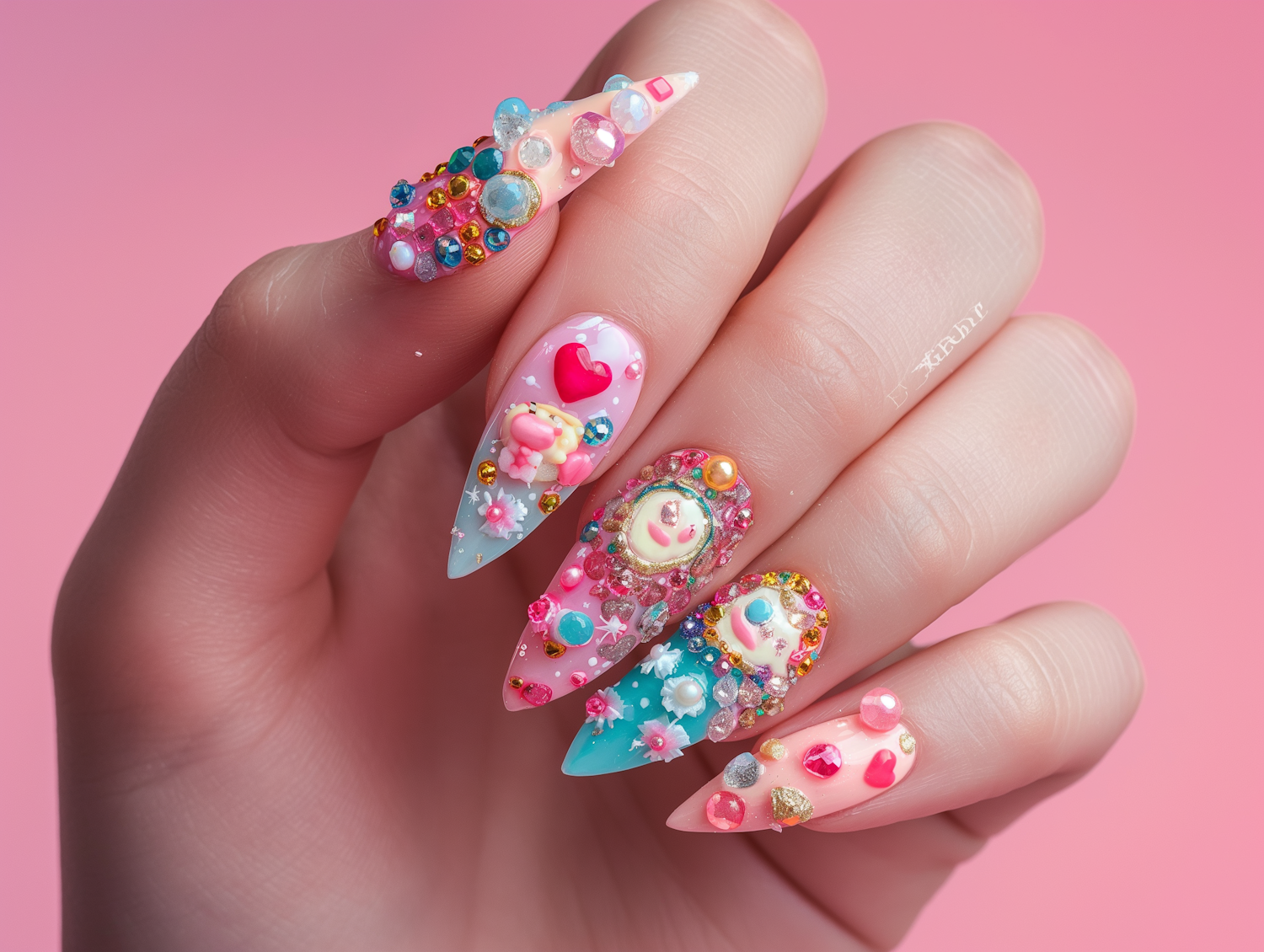 Intricately Decorated Nails