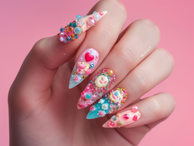 Intricately Decorated Nails