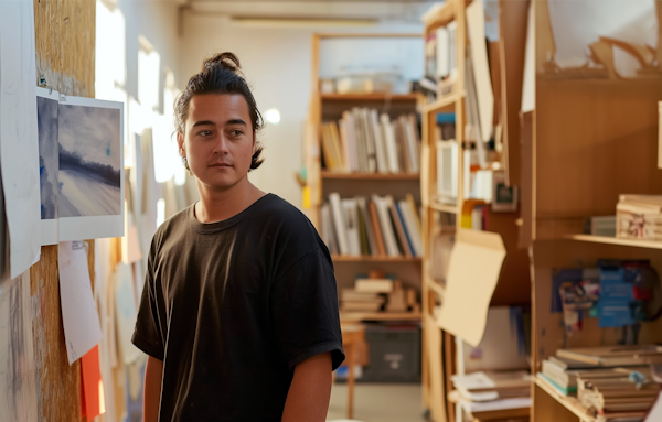 Young Man in Creative Workspace