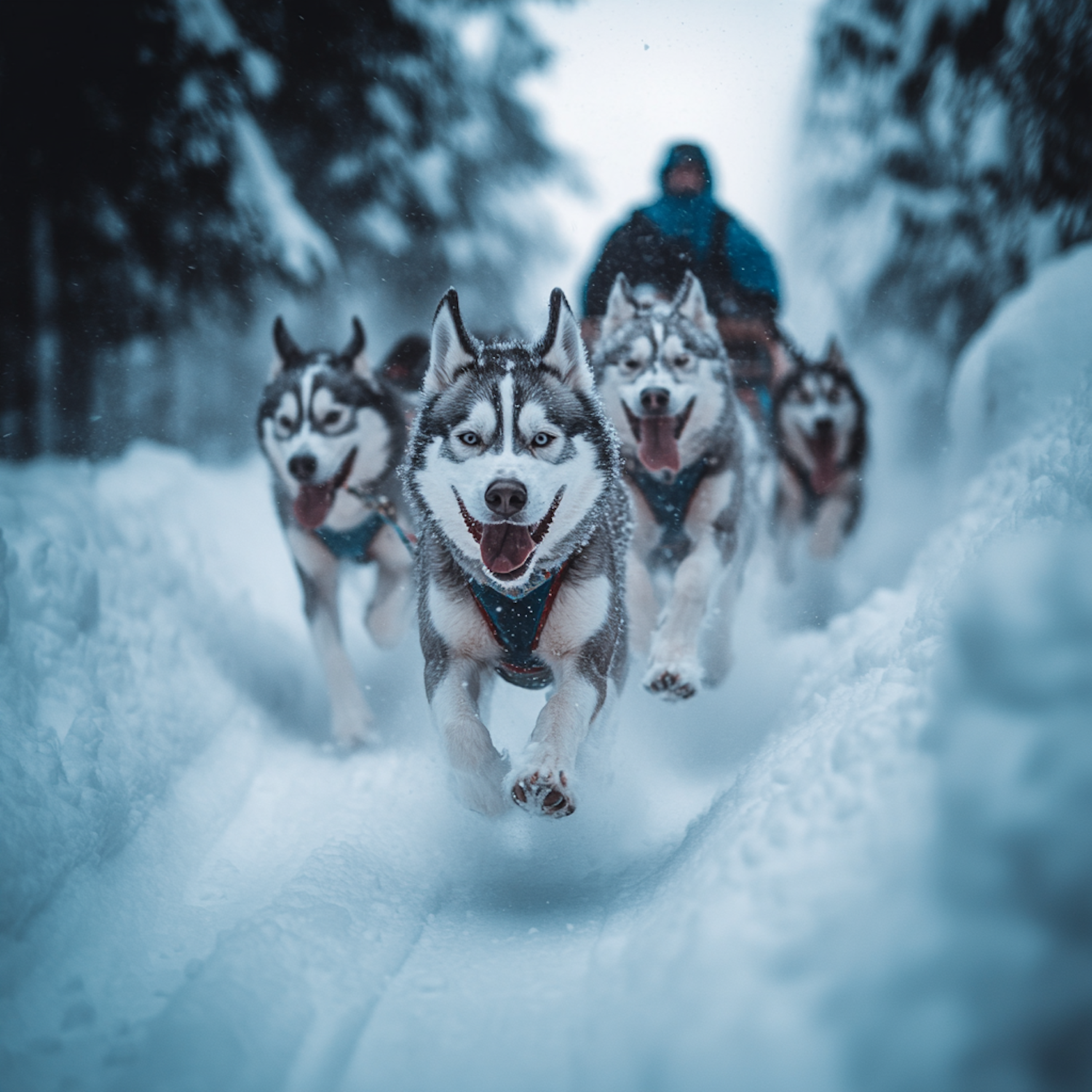 Siberian Huskies Sledding Adventure