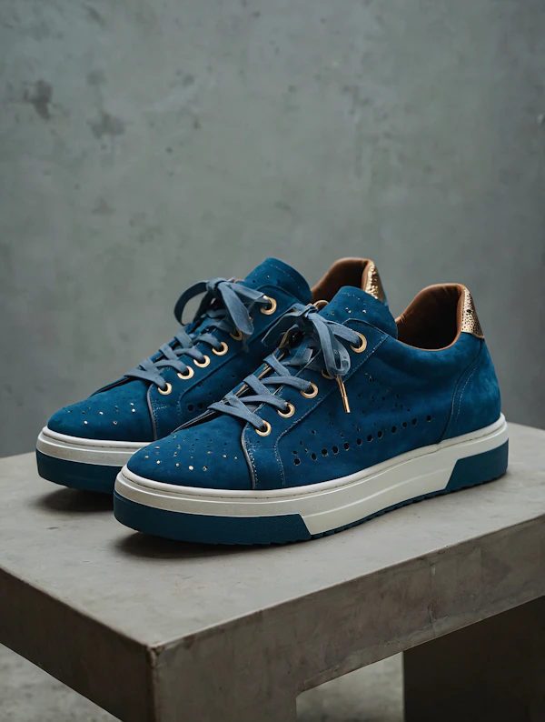 Blue Suede Sneakers