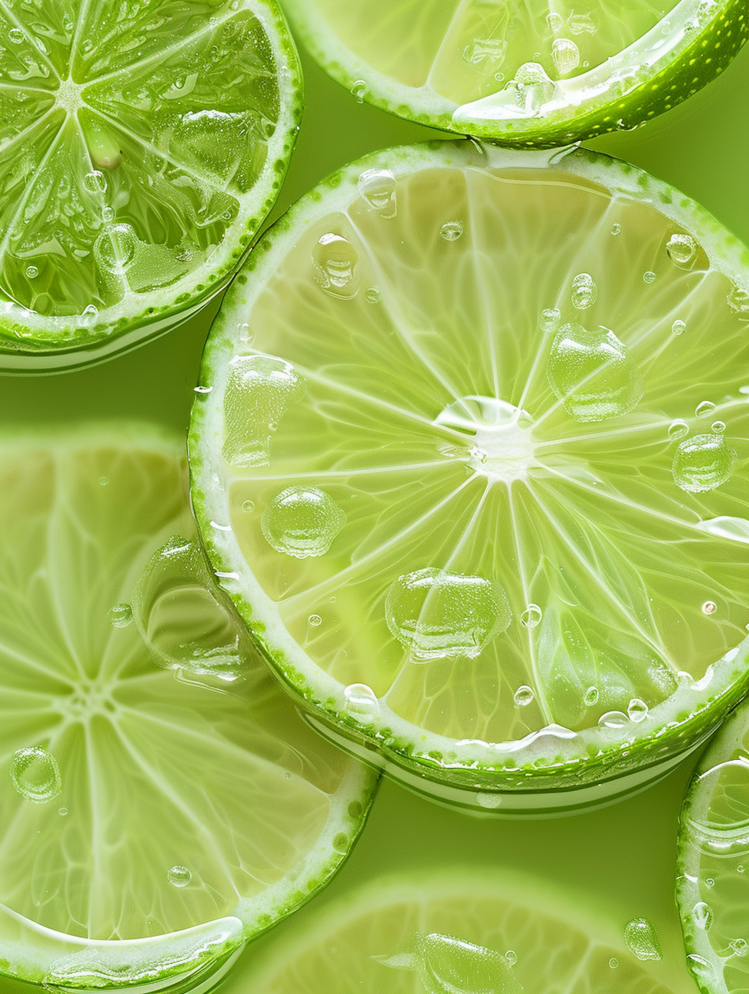 Vivid Lime Slices Close-Up