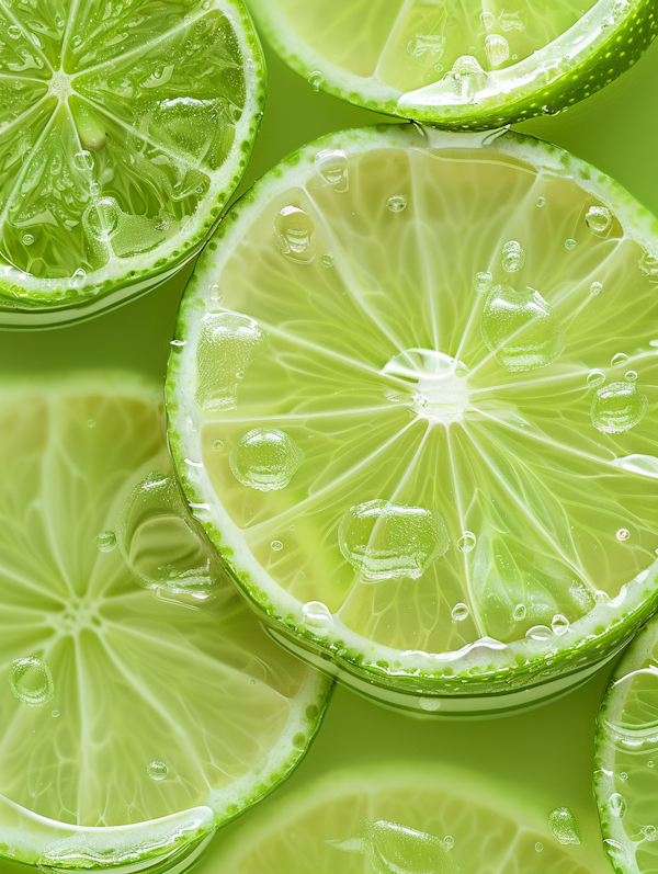 Vivid Lime Slices Close-Up