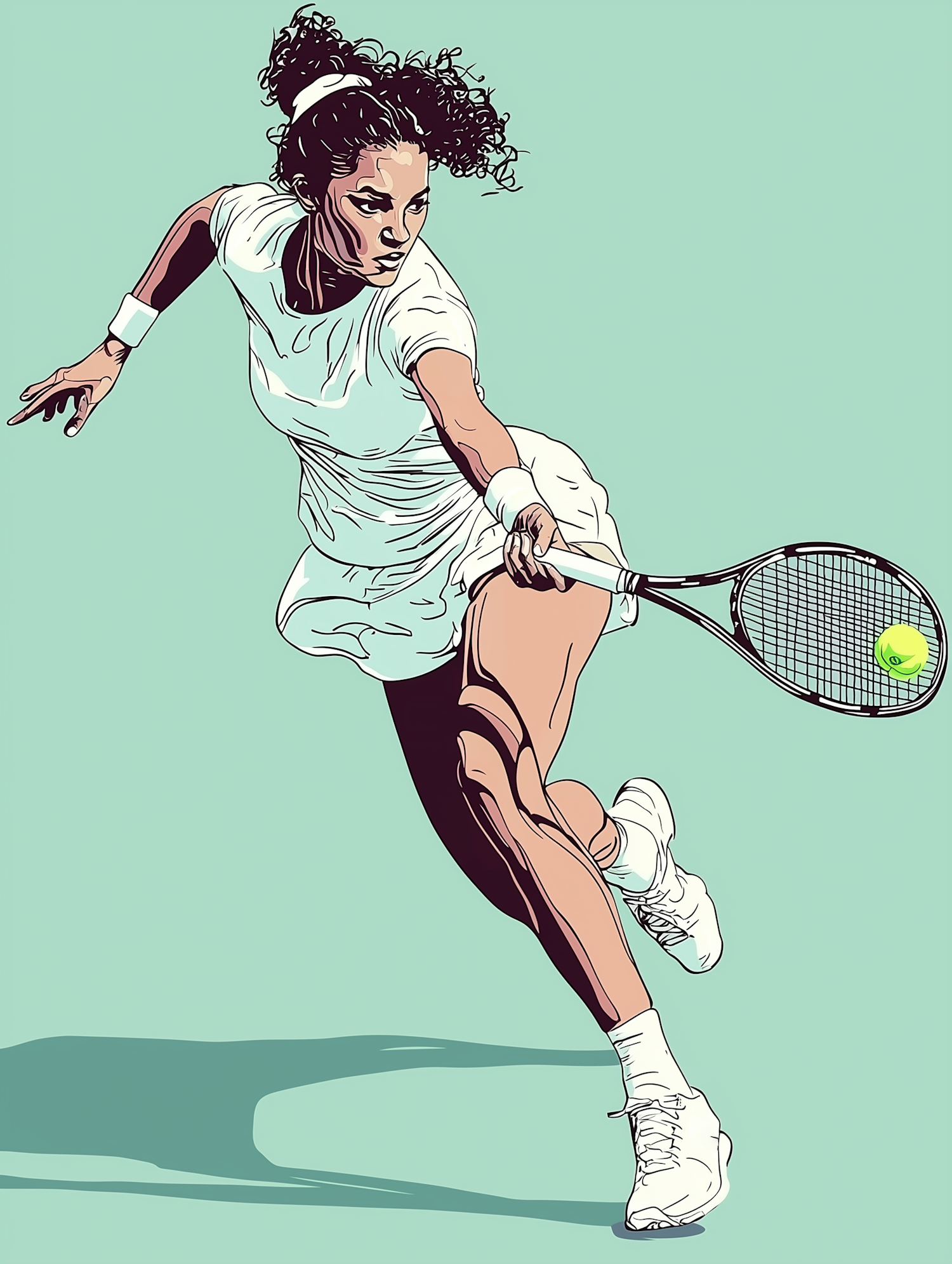 Female Tennis Action Shot