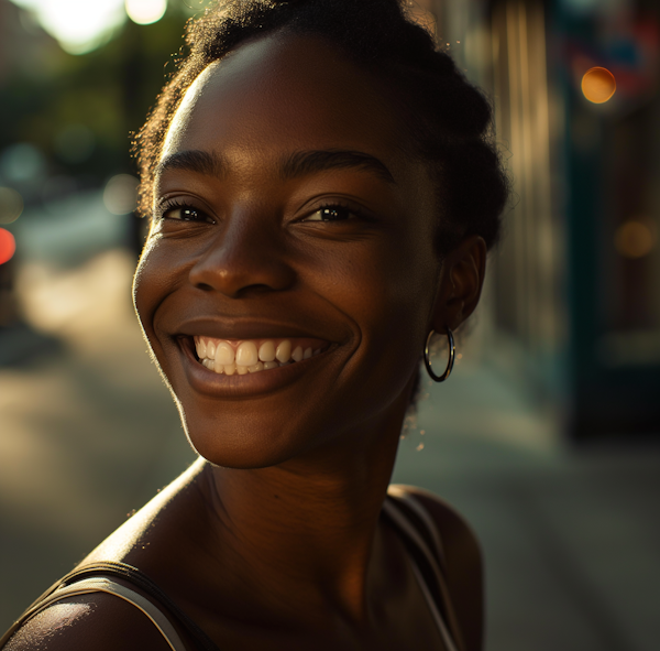 Radiant Joy in Golden Hour