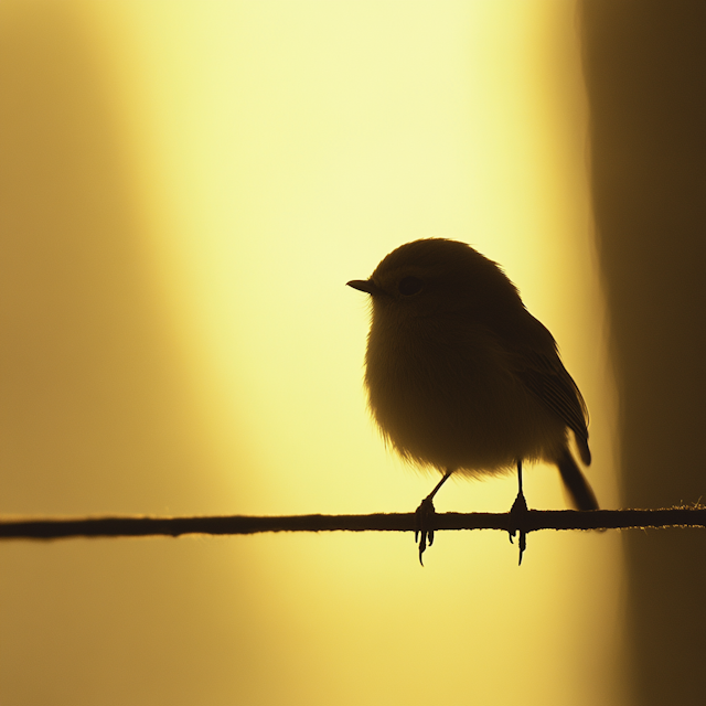 Silhouetted Bird at Sunrise