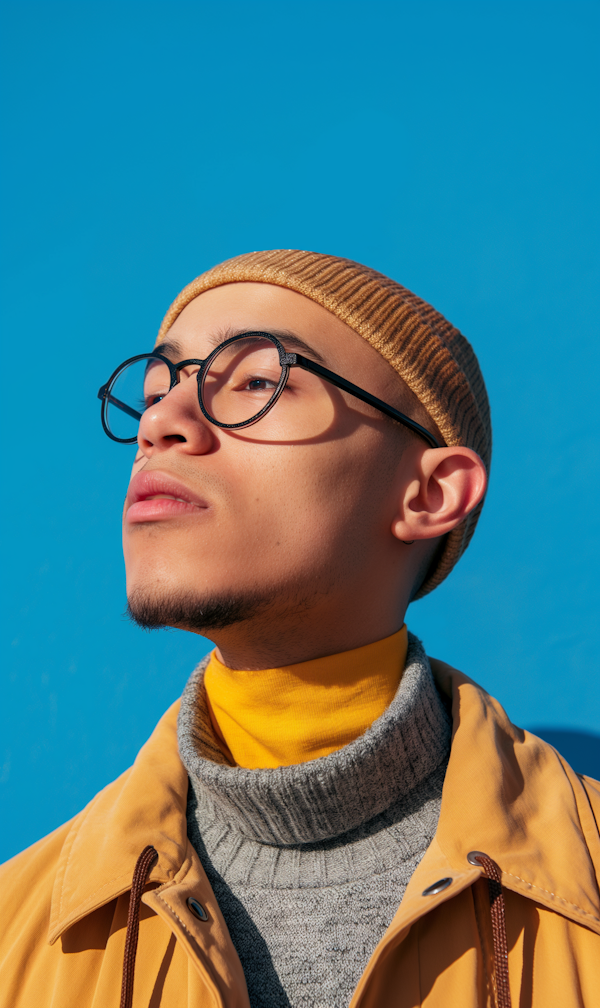 Fashionable Young Man Looking Up